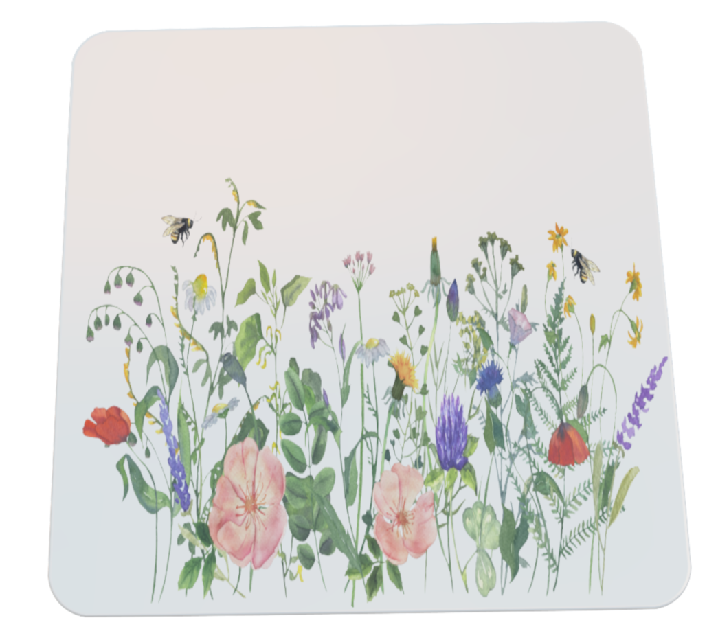 Wild Flower Hardboard Placemat and Coaster Set